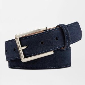 Peter Millar Crown Crafted Excursionist Suede Belt Navy Blue Men's size 38 - NWT